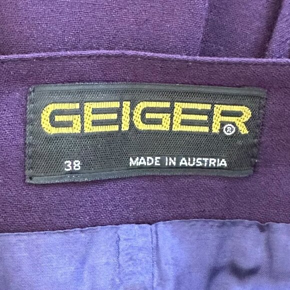 Vintage Geiger Purple Pleated Midi Skirt Austrian Wool Lined Classic Size 38 - Picture 6 of 7